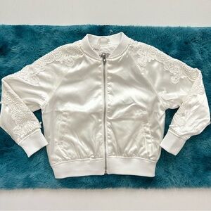 H&M White Satin Jacket Size 5-6 Girls